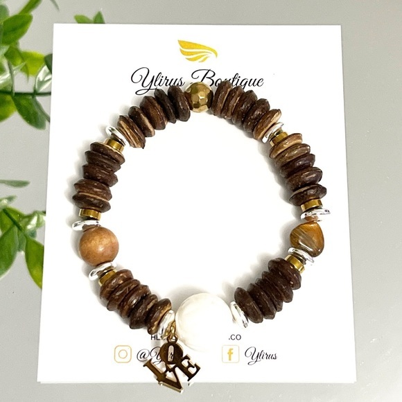 Boho style Bracelet ✨heart tiger eye stone ✨❤️ - Picture 2 of 9